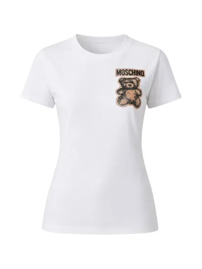MOSCHINO MOSCHINO TEDDY BEAR ORGANIC COTTON JERSEY T-SHIRT