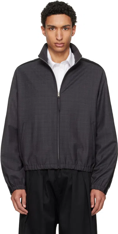 Moschino Gray Logo Tape Jacket