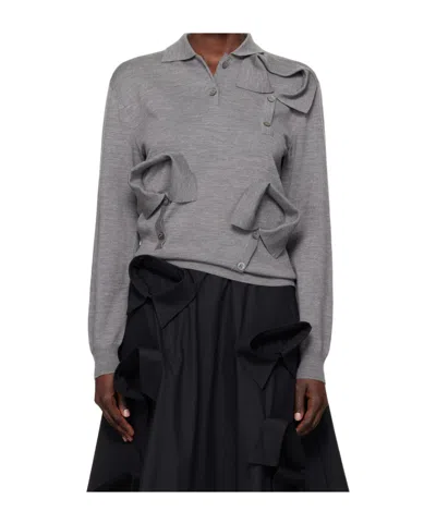 Moschino Gray Multi Collars Polo In 0485 Grey