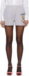 Moschino Gray Printed Shorts In V1485 Fantasy Grey