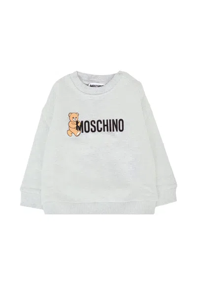 Moschino Gray Sweatshirt For Babykids With Logo