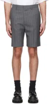 Moschino Gray Wool Pinstripe Shorts In Multi Grey