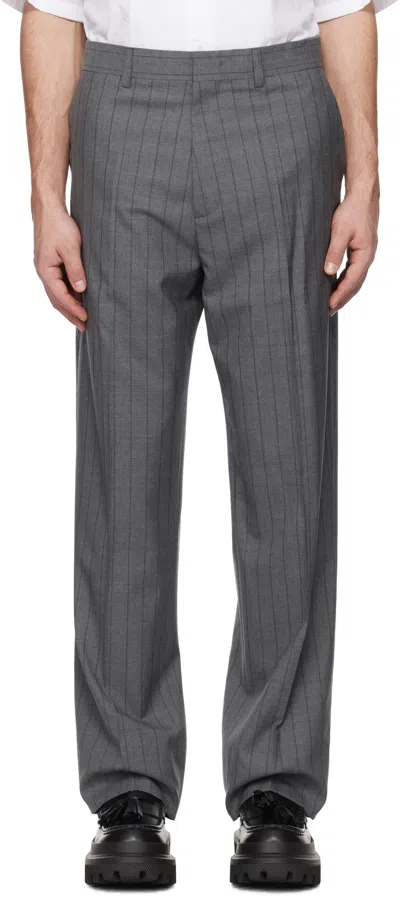 Moschino Pinstripe Trousers In Multi Grey