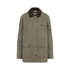 Moschino Logo Label Jacket With Elbow Patches In Green