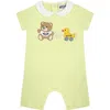 Moschino Green Bodysuit For Babies With Teddy Bear And Duck In Green