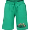 MOSCHINO GREEN SHORTS FOR KIDS WITH TEDDY BEARS AND LOGO