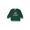 Moschino Green Sweater For Babykids With Teddy Bears In Green
