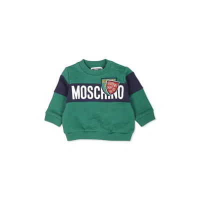 Moschino Green Sweatshirt For Baby Boy With Logo