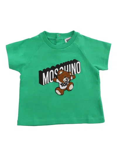 Moschino Kids' Green T-shirt With Logo