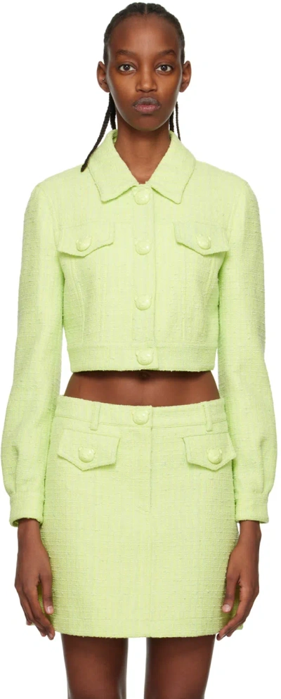 Moschino Green Teddy Buttons Jacket In A0449 Green