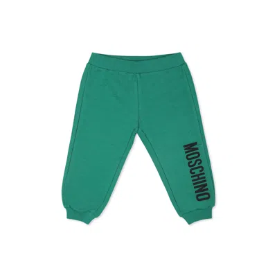 Moschino Green Trousers For Babykids With Logo