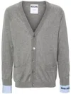 Moschino Layered Cotton-cashmere Crewneck Sweater In Grey