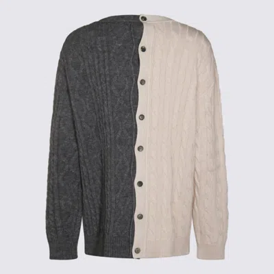 Moschino Grey And Beige Knitwear In Multi
