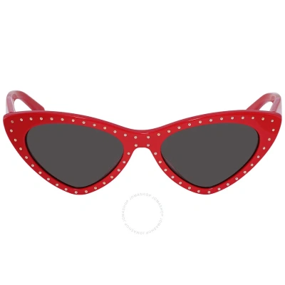 Moschino Grey Blue Cat Eye Ladies Sunglasses Mos 006/s 0c9a/ir 52 In Red. / Blue / Grey