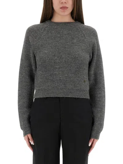 Moschino Grey Knitted Crew Neck Sweater
