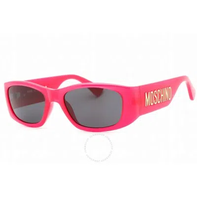 Moschino Grey Rectangular Ladies Sunglasses Mos145/s 0mu1/ir 55 In Pink