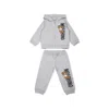 Moschino Baby Set Teddy Bear Aus Hoodie Und Jogginghose Aus Jersey In Grey