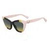Moschino Grey Shaded Green Cat Eye Ladies Sunglasses Mos122/s 071c/je 53 In Green / Grey / Yellow