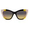 Moschino Grey Shaded Green Cat Eye Ladies Sunglasses Mos122/s 071c/je 53 In Multi