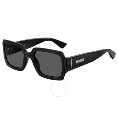 Moschino Grey Square Ladies Sunglasses Mos063/s 0807/ir 53 In Black