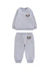 Moschino Grey Suit For Babykids With Tedy Bear In Gray