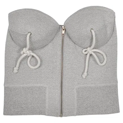 Pre-owned Moschino Grey Sweatshirt Bustier 1994 In Gray