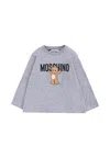 Moschino Grey T-shirt For Babykids With Teddy Bear In Gray