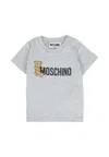 Moschino Grey T-shirt For Babykids With Teddy Bear In Gray