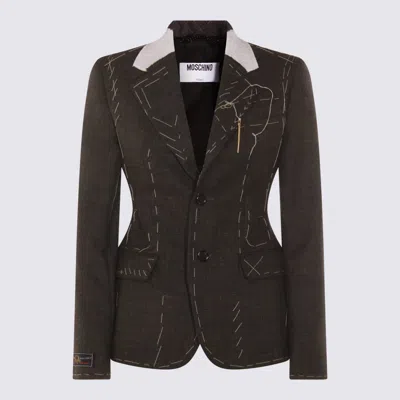 MOSCHINO GREY WOOL BLAZER