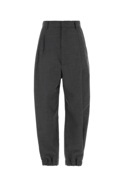 Moschino Grey Wool Pant In Transparent