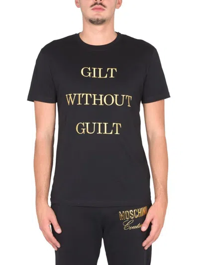 Moschino Guilt Without Guilt T-shirt In Black