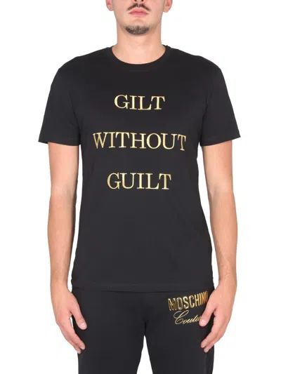 Moschino Guilt Without Guilt T-shirt In Black