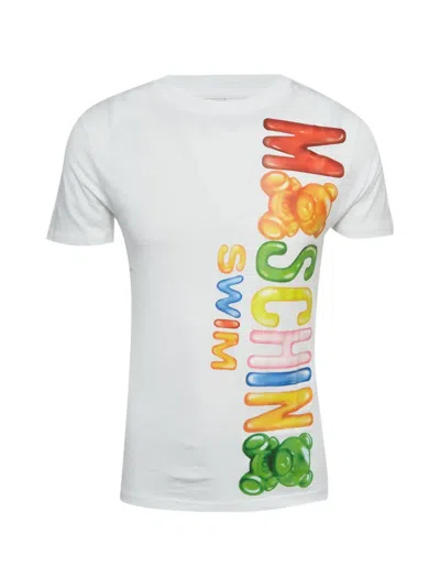 Pre-owned Moschino Gummy Bear Logo Print T-shirt In White