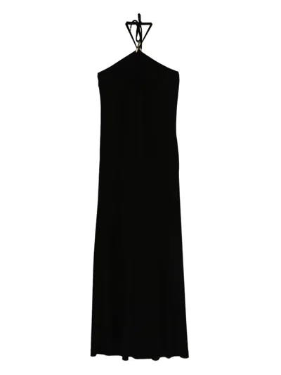 Moschino Halterneck Maxi Day Dress In Black