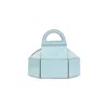 Moschino Cake Box Top Handle Leather Handbag In Blue