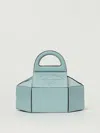 Moschino Cake Box Top Handle Leather Handbag In Blue
