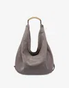 Moschino Slouchy Leather Shoulder Bag In Gray