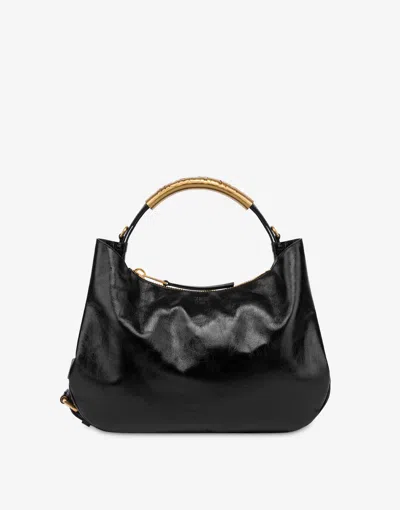 Moschino Handle Me Handbag In Black