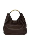 Moschino Handle Me Logo Shoulder Bag In Brown