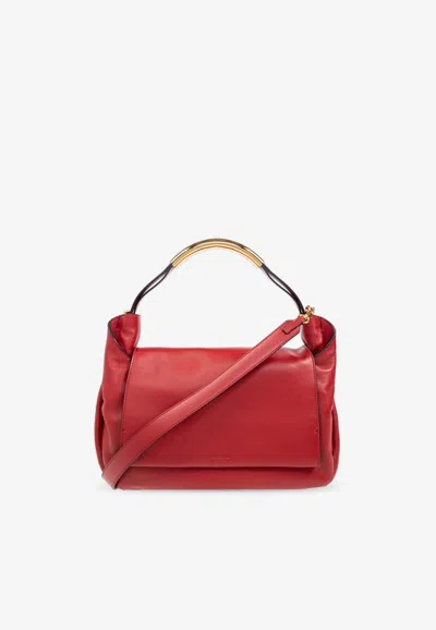 Moschino Handle Me Square Shoulder Bag In Red