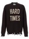 Moschino Distressed Ribbed Sweater With Cuffs And Hem