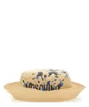 Moschino Logo Printed Wide Brim Bucket Hat In Beige