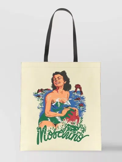 Moschino Hawaiian Print Tote Bag In Green