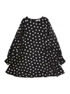 Moschino Black Dress With All-over Heart Print In Viscose Girl In Multicolor