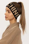 Moschino Logo Intarsia Knitted Headband In Black