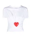 Moschino Heart-appliqué Draped T-shirt In White