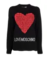 Moschino 3d Heart Sweatshirt In Black