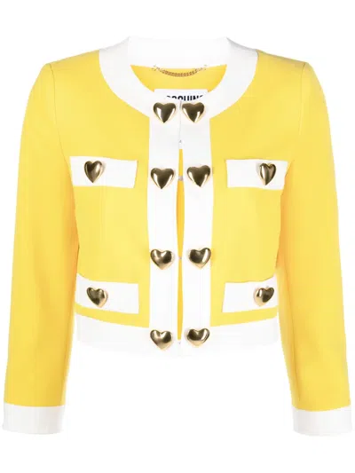 MOSCHINO HEART-APPLIQUÉ CROPPED JACKET