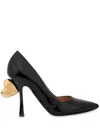 Moschino 100mm Patent Leather Pumps In Black