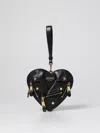 Moschino Heart Biker Nappa Leather Bag In Black